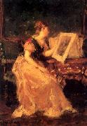Maria Fortuny i Marsal Aficionada a las estampas oil painting